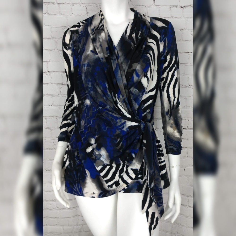 Cache Wrap Around Blouse Size Medium
